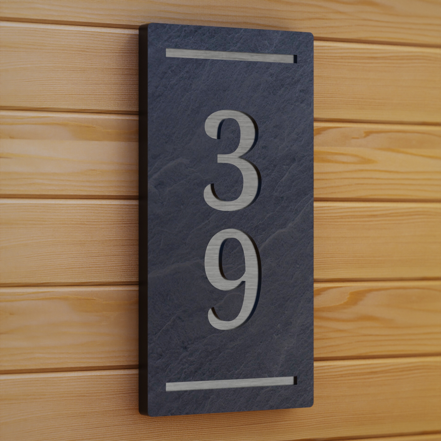 Plaque De Porte Personnalisée En Ardoise Naturelle Gravée - Fait Main, Idéale Pour Nom Et Numéro